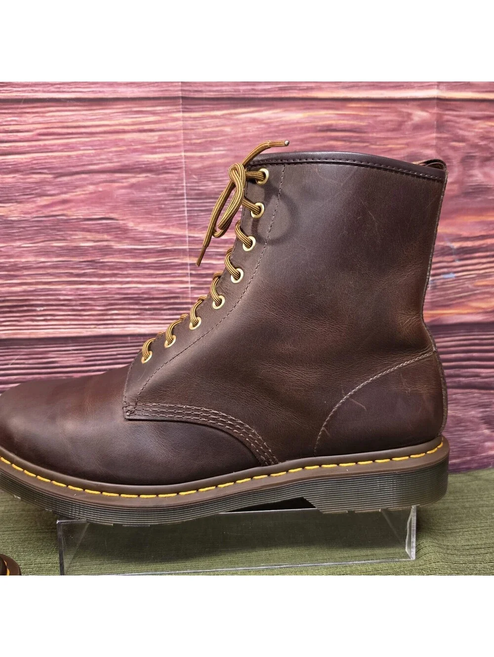 Dr. Martens 1460 Crazy Horse Leather 8-Eye Boot Dark Brown Men's Size 15